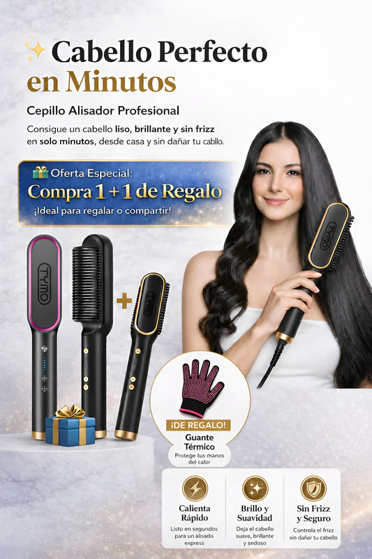 TYMO™ Cepillo Alisador Multifuncional | Sin Frizz y Brillo Perfecto | +1 De Regalo Hoy 🎁