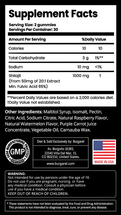 ⚡Shilajit Gomitas 1000mg - Máxima Potencia y energía