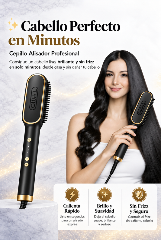 TYMO™ Cepillo Alisador Multifuncional | Sin Frizz y Brillo Perfecto | +1 Envío GRATIS Hoy 🎁