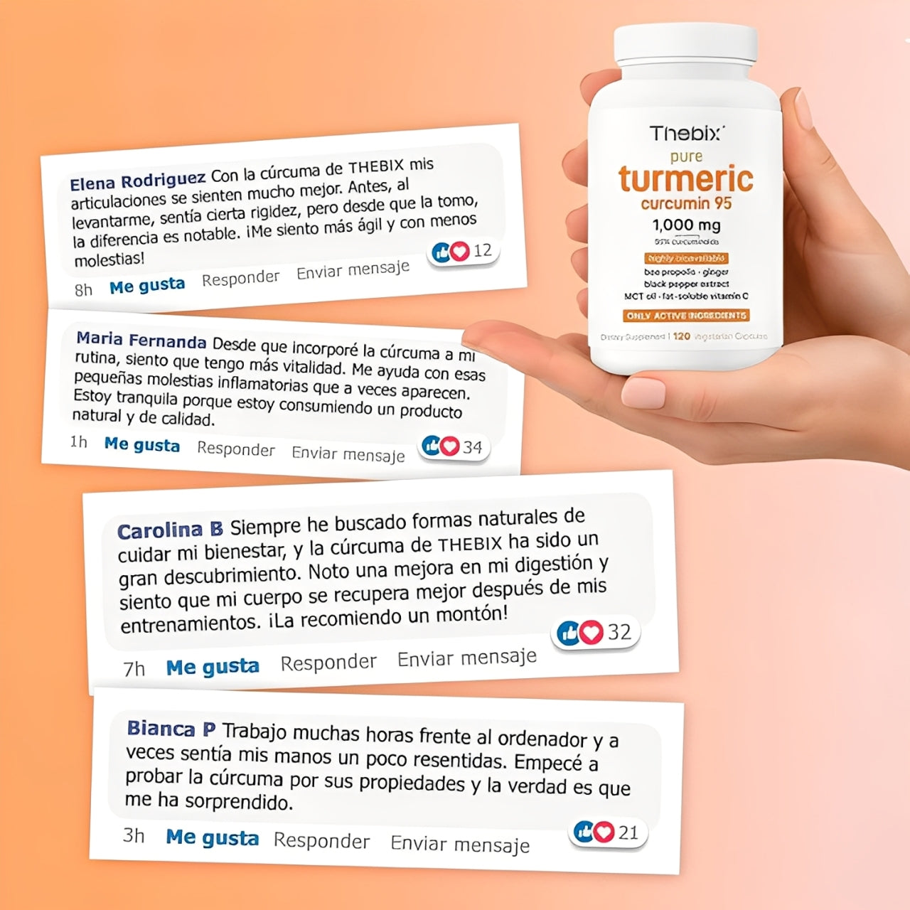 🌿   Turmeric® 4 en 1 – Alivio natural para la inflamación y el dolor 💪