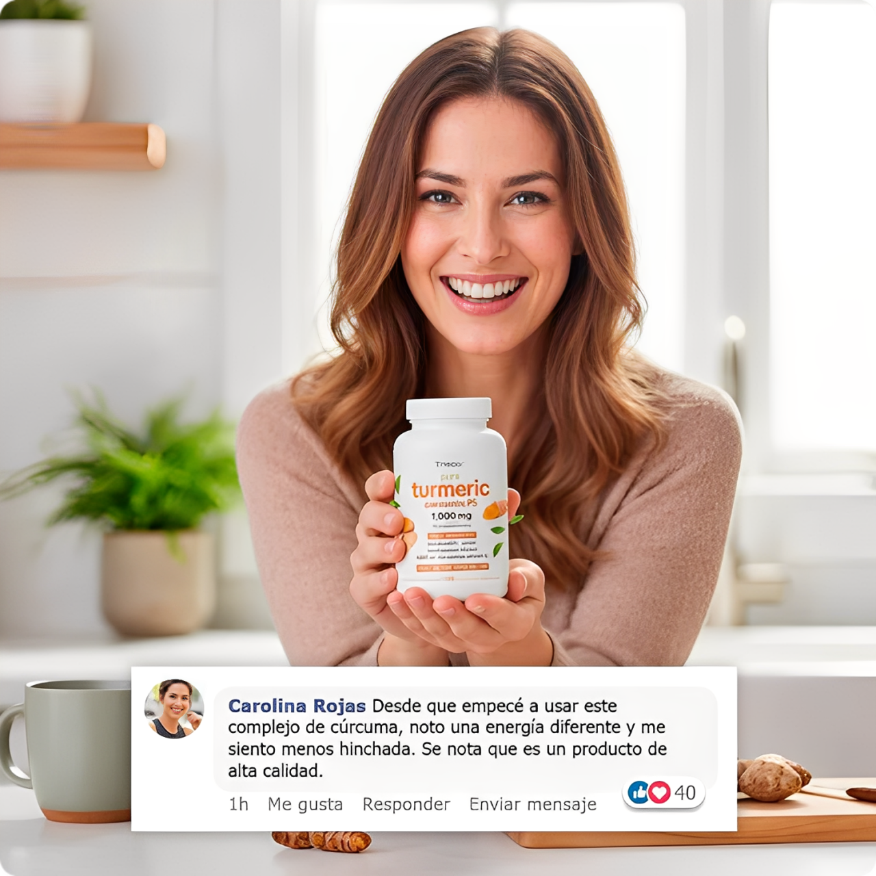 🌿   Turmeric® 4 en 1 – Alivio natural para la inflamación y el dolor 💪